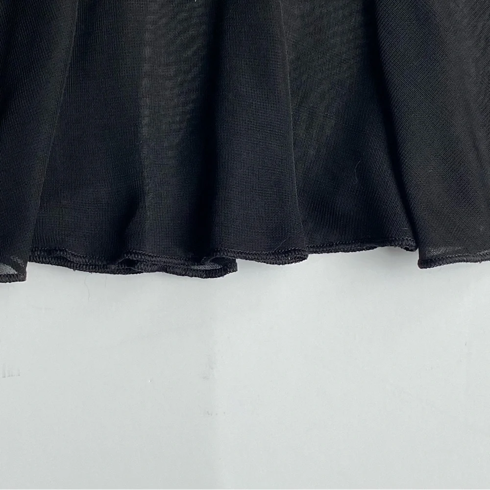 Black Ballet Skirt Size 6 6X Small Elastic Waist EUC Dance Flowy Girls Sheer